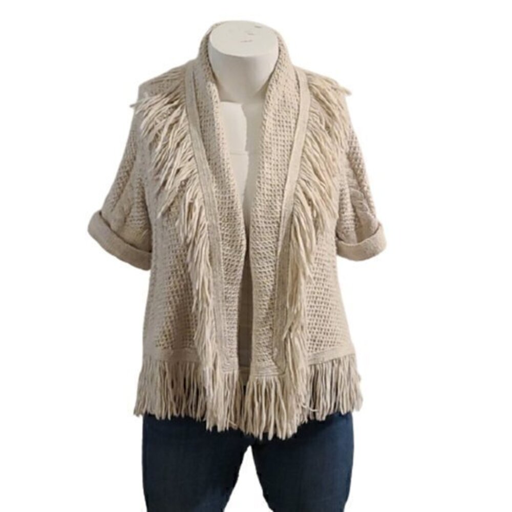 [Hollister] Cream Frill Open Cardigan - Size XS